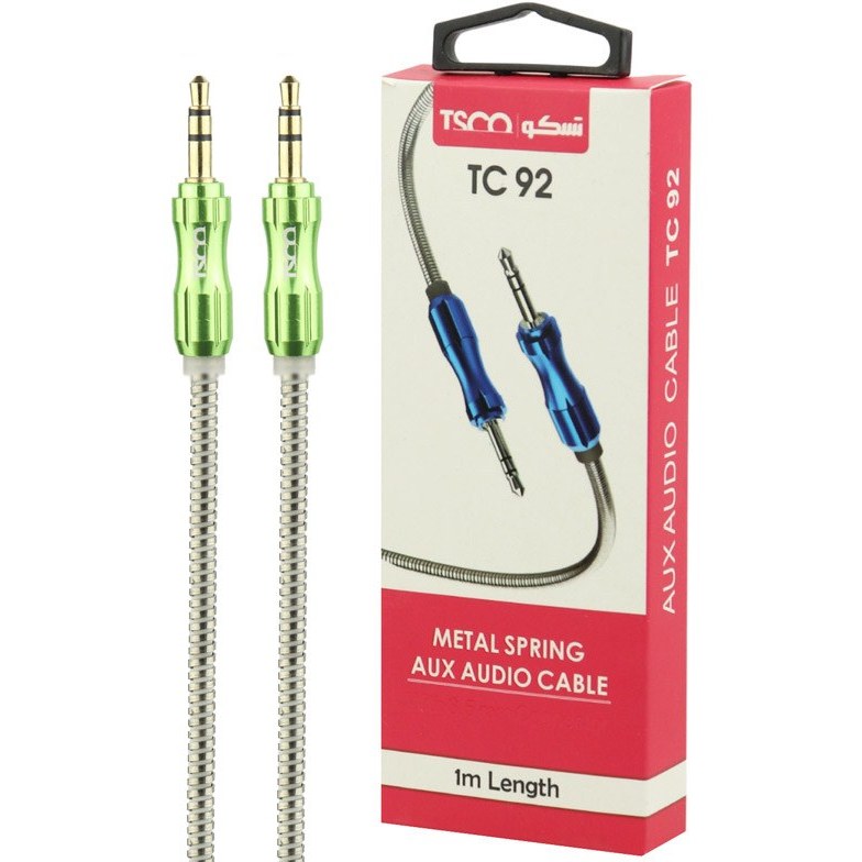 کابل AUX تسکو مدل TC92 طول ۱ متر با روکش فلزی