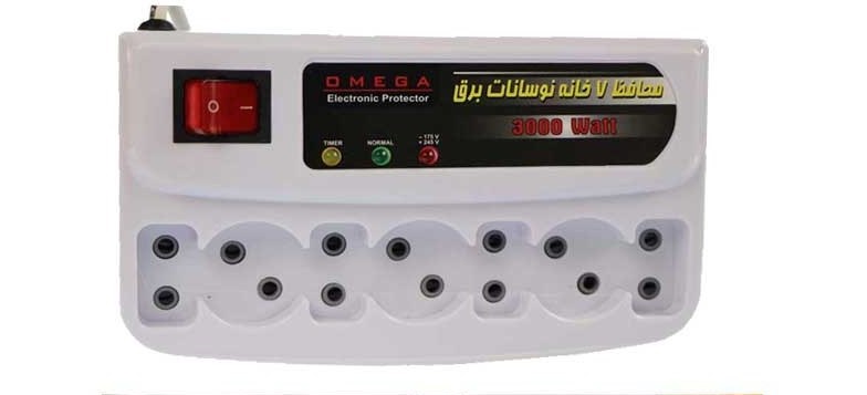 محافظ برق صوتی و تصویری 7 خانه امگا با کابل 3 متری
