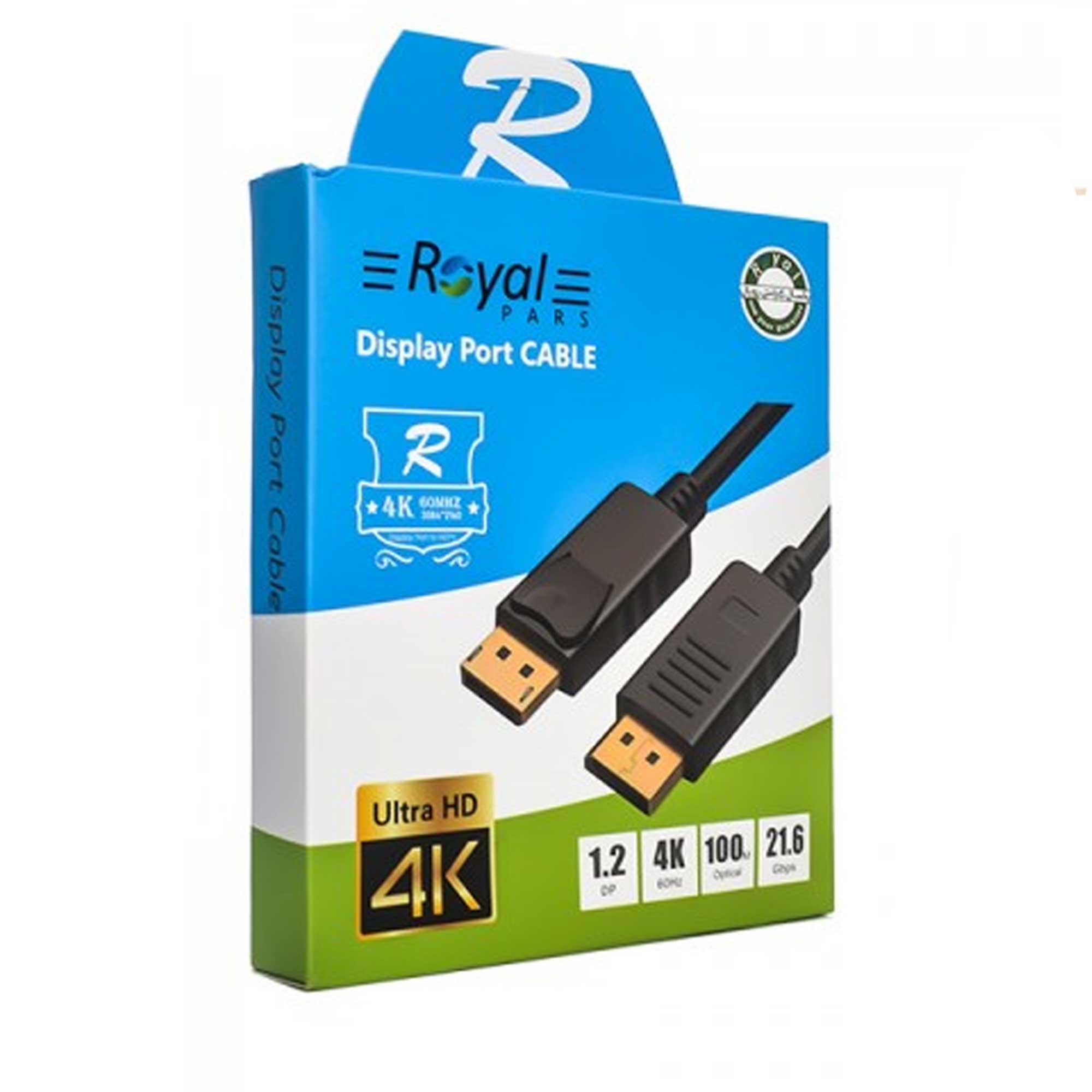 کابل DISPLAY PORT رویال طول 1.8 متر 4k